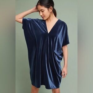 Corey Lynn Calter Anthropologie Blue Velvet Dress